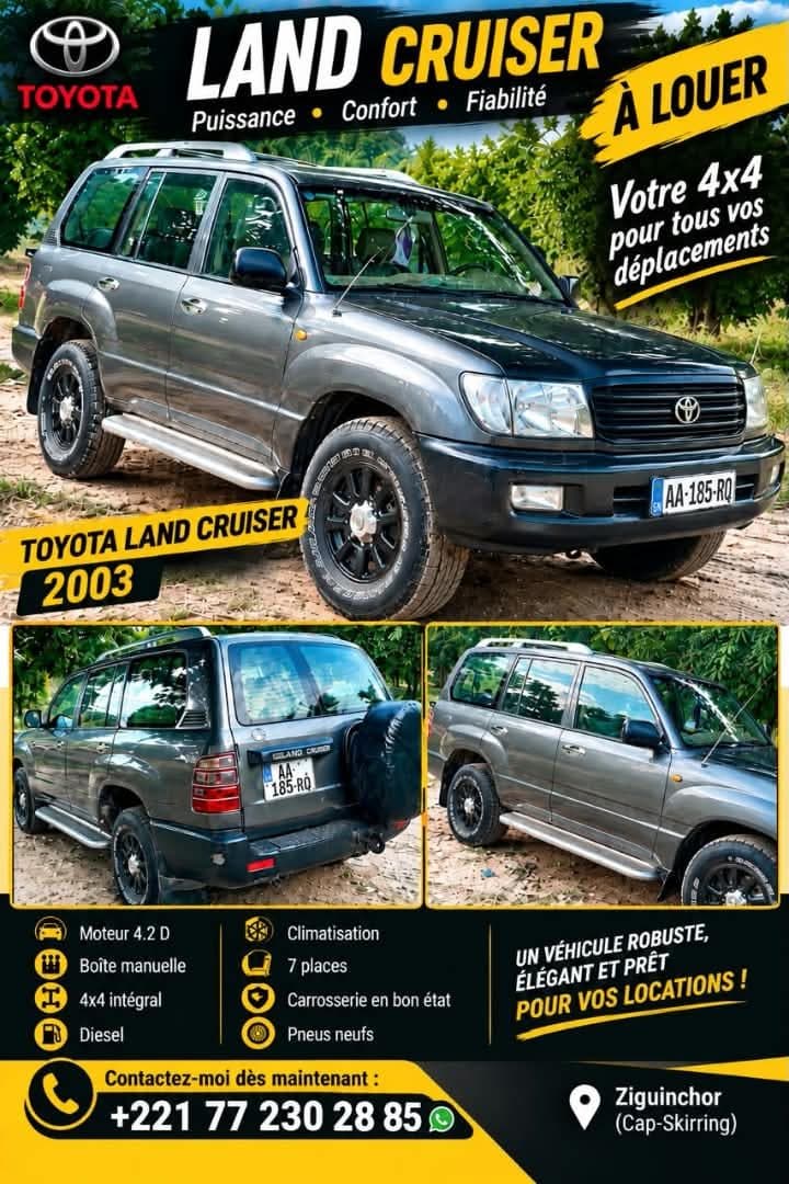 Toyota land cruiser 2003 06 cylindre 07place plus le chauffeur 08 climatisé