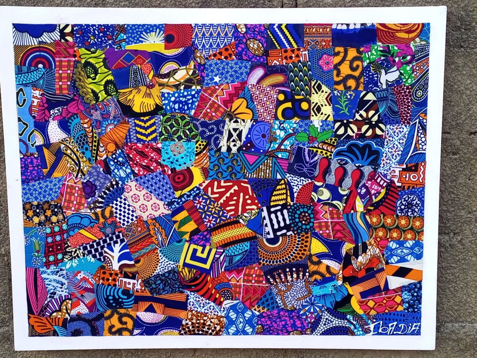 Tableau colage en tissus